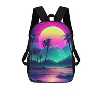 sinyumoney 3D Abstract Synthwave Cosmos School Backpack Student Casual Backpack For Kid's Children's Daypack Bookbag Hiking Sports Outdoor Work Travel Laptop Bag 17inch