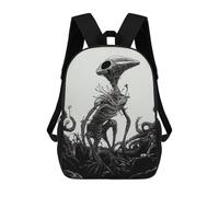 sinyumoney 3D Alien Landscape Surreal Extraterrestrial Artwork Kid's Backpack Waterproof School Bag Bookbag Cute Rucksacks Fashion Casual Schoolbag for Kids for Girl Boy School 17inch