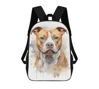 sinyumoney 3D American Staffordshire Dog Printing Daypacks Kids Casual Backpack Knapsack High Capacity Rucksack Travel Laptop Book Bag 17inch