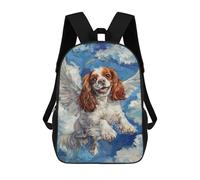 sinyumoney 3D Angel Dog in Heaven Painting -2 Kid's Backpack Waterproof School Bag Bookbag Cute Rucksacks Fashion Casual Schoolbag for Kids for Girl Boy School 17inch