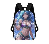 sinyumoney 3D Angelic Anime Girl 17 Inch School Backpack Student Casual Backpack For Kid's Children's Daypack Bookbag Hiking Sports Outdoor Work Travel Laptop Bag