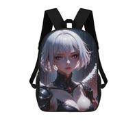 sinyumoney 3D Anime Angel with Red Eyes 17 Inch School Backpack Student Casual Backpack For Kid's Children's Daypack Bookbag Hiking Sports Outdoor Work Travel Laptop Bag