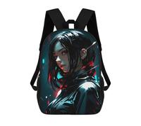 sinyumoney 3D Anime Girl 17 Inch School Backpack Student Casual Backpack For Kid's Children's Daypack Bookbag Hiking Sports Outdoor Work Travel Laptop Bag