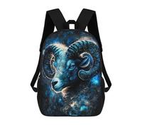 sinyumoney 3D Astrology The Ram's Celestial Majesty Kid's Backpack Waterproof School Bag Bookbag Cute Rucksacks Fashion Casual Schoolbag for Kids for Girl Boy School 17inch