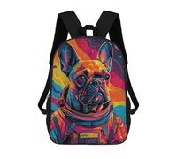 sinyumoney 3D Astronaut French Bulldog School Backpack Student Casual Backpack For Kid's Children's Daypack Bookbag Hiking Sports Outdoor Work Travel Laptop Bag 17inch