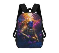 sinyumoney 3D Astronaut in Alien Garden -1 Print Children Backpack for School Students Backpacks Schoolbag Shoulder Book Bags 17inch