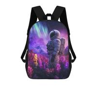 sinyumoney 3D Astronaut in Colorful Field Kid's Backpack Waterproof 17inch School Bag Cute Rucksacks Fashion Casual Schoolbag for Kids for Girl Boy School