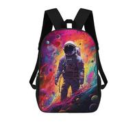 sinyumoney 3D Astronaut in Cosmic Swirl Print Children Backpack for School Students Backpacks Schoolbag Shoulder Book Bags 17inch