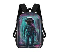 sinyumoney 3D Astronaut Space Portal Printing Daypacks Kids Casual Backpack Knapsack High Capacity Rucksack Travel Laptop Book Bag 17inch