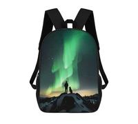 sinyumoney 3D Aurora Night With My Dog Printing Daypacks Kids Casual Backpack Knapsack High Capacity Rucksack Travel Laptop Book Bag 17inch