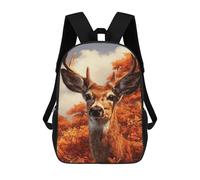 sinyumoney 3D Autumn Deer Portrait Print Children Backpack for School Students Backpacks Schoolbag Shoulder Book Bags 17inch