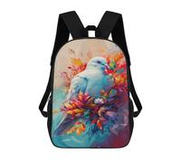 sinyumoney 3D Autumnal Dove Artwork Kid's Backpack Waterproof 17inch School Bag Cute Rucksacks Fashion Casual Schoolbag for Kids for Girl Boy School