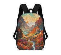 sinyumoney 3D Autumnal Mountain Serenity -1 Print Children Backpack for School Students Backpacks Schoolbag Shoulder Book Bags 17inch