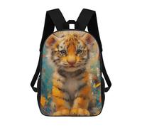 sinyumoney 3D Baby Tiger Cub Painting Kid's Backpack Waterproof 17inch School Bag Cute Rucksacks Fashion Casual Schoolbag for Kids for Girl Boy School