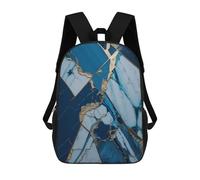 sinyumoney 3D Backpacks Kids School Backpack Abstract Sapphire Kintsugi School Bag 3D Printing Daypacks for Boys Elementary And Middle School Students 17inch