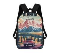 sinyumoney 3D Backpacks Kids School Backpack Alberta Canada Travel School Bag 3D Printing Daypacks for Boys Elementary And Middle School Students 17inch