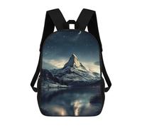 sinyumoney 3D Backpacks Kids School Backpack Alps Mountain Peak School Bag 3D Printing Daypacks for Boys Elementary And Middle School Students 17inch