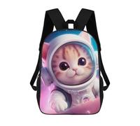 sinyumoney 3D Backpacks Kids School Backpack Astronaut Baby Red Kitten School Bag 3D Printing Daypacks for Boys Elementary And Middle School Students 17inch