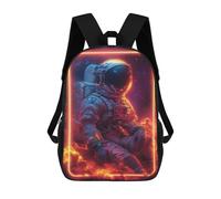 sinyumoney 3D Backpacks Kids School Backpack Astronaut In Neon Frame School Bag 3D Printing Daypacks for Boys Elementary And Middle School Students 17inch
