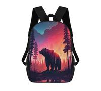 sinyumoney 3D Backpacks Kids School Backpack Bear Bears School Bag 3D Printing Daypacks for Boys Elementary And Middle School Students 17inch
