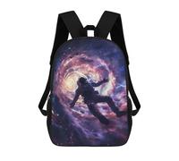sinyumoney 3D Backpacks Kids School Backpack Black Hole Astronaut School Bag 3D Printing Daypacks for Boys Elementary And Middle School Students 17inch