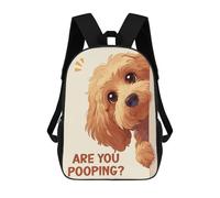 sinyumoney 3D Backpacks Kids School Backpack Cavapoo Are You Pooping School Bag 3D Printing Daypacks for Boys Elementary And Middle School Students 17inch
