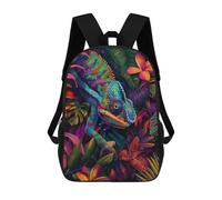 sinyumoney 3D Backpacks Kids School Backpack Chameleons Tropical Hide School Bag 3D Printing Daypacks for Boys Elementary And Middle School Students 17inch