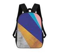 sinyumoney 3D Backpacks Kids School Backpack Collage Art 3 School Bag 3D Printing Daypacks for Boys Elementary And Middle School Students 17inch