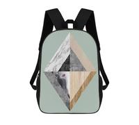 sinyumoney 3D Backpacks Kids School Backpack Collage in Polygons 8 School Bag 3D Printing Daypacks for Boys Elementary And Middle School Students 17inch