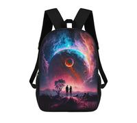 sinyumoney 3D Backpacks Kids School Backpack Cosmic Love Planetary School Bag 3D Printing Daypacks for Boys Elementary And Middle School Students 17inch