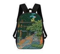 sinyumoney 3D Backpacks Kids School Backpack Dairaidou Shrine School Bag 3D Printing Daypacks for Boys Elementary And Middle School Students 17inch