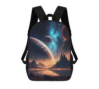 sinyumoney 3D Backpacks Kids School Backpack Dawn of Cosmos Landscape School Bag 3D Printing Daypacks for Boys Elementary And Middle School Students 17inch