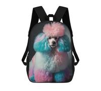 sinyumoney 3D Backpacks Kids School Backpack Dog Poodle School Bag 3D Printing Daypacks for Boys Elementary And Middle School Students 17inch