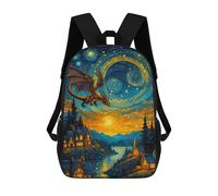 sinyumoney 3D Backpacks Kids School Backpack Dragon in Starry Night School Bag 3D Printing Daypacks for Boys Elementary And Middle School Students 17inch