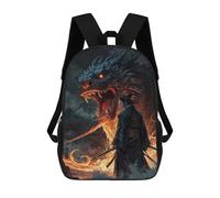 sinyumoney 3D Backpacks Kids School Backpack Dragons Fury School Bag 3D Printing Daypacks for Boys Elementary And Middle School Students 17inch