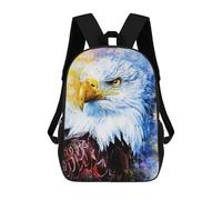 sinyumoney 3D Backpacks Kids School Backpack Eagle Watercolor School Bag 3D Printing Daypacks for Boys Elementary And Middle School Students 17inch