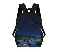 sinyumoney 3D Backpacks Kids School Backpack Eclipse by Lake Tahoe School Bag 3D Printing Daypacks for Boys Elementary And Middle School Students 17inch