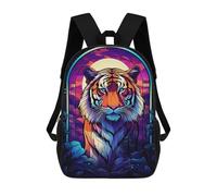 sinyumoney 3D Backpacks Kids School Backpack Fantastic Tiger The Wild School Bag 3D Printing Daypacks for Boys Elementary And Middle School Students 17inch