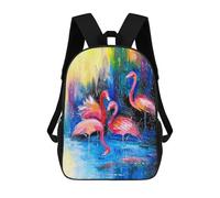 sinyumoney 3D Backpacks Kids School Backpack Flamingos School Bag 3D Printing Daypacks for Boys Elementary And Middle School Students 17inch