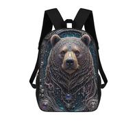 sinyumoney 3D Backpacks Kids School Backpack Galactic Bear Chronicles School Bag 3D Printing Daypacks for Boys Elementary And Middle School Students 17inch