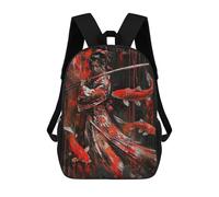 sinyumoney 3D Backpacks Kids School Backpack Geisha Japanese Fish Koi School Bag 3D Printing Daypacks for Boys Elementary And Middle School Students 17inch