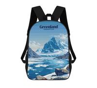 sinyumoney 3D Backpacks Kids School Backpack Greenland National Park Landscape School Bag 3D Printing Daypacks for Boys Elementary And Middle School Students 17inch
