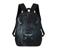sinyumoney 3D Backpacks Kids School Backpack Intense Bison Portrait with Blue Eyes School Bag 3D Printing Daypacks for Boys Elementary And Middle School Students 17inch