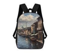 sinyumoney 3D Backpacks Kids School Backpack Istanbul Turkey Charm School Bag 3D Printing Daypacks for Boys Elementary And Middle School Students 17inch