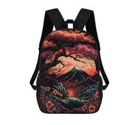 sinyumoney 3D Backpacks Kids School Backpack Japan Neon Cherry Blossom School Bag 3D Printing Daypacks for Boys Elementary And Middle School Students 17inch