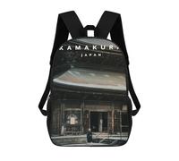sinyumoney 3D Backpacks Kids School Backpack Kamakura Monk School Bag 3D Printing Daypacks for Boys Elementary And Middle School Students 17inch