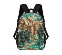 sinyumoney 3D Backpacks Kids School Backpack Kingdom of Dreams Kintsugi School Bag 3D Printing Daypacks for Boys Elementary And Middle School Students 17inch