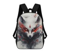 sinyumoney 3D Backpacks Kids School Backpack Kitsune Fox Painting School Bag 3D Printing Daypacks for Boys Elementary And Middle School Students 17inch