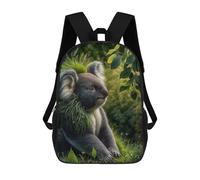 sinyumoney 3D Backpacks Kids School Backpack Koala with Grass Crown School Bag 3D Printing Daypacks for Boys Elementary And Middle School Students 17inch