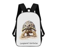 sinyumoney 3D Backpacks Kids School Backpack Leopard Tortoise Animal School Bag 3D Printing Daypacks for Boys Elementary And Middle School Students 17inch
